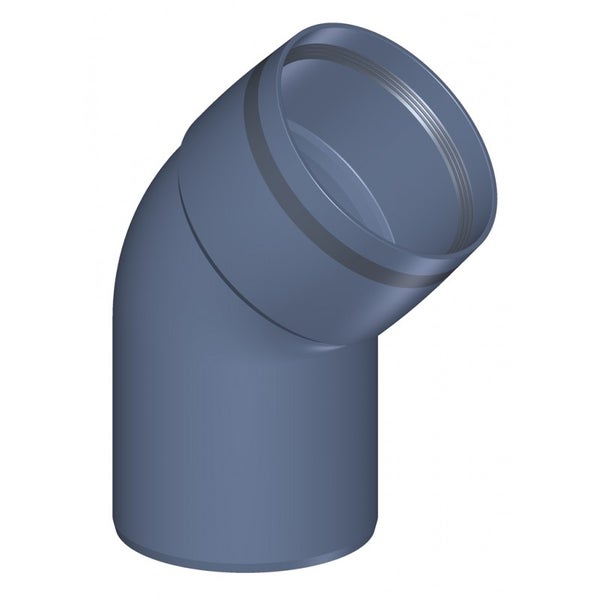 Abflussrohr-Bogen 45 Grad aus Kunststoff in Grau