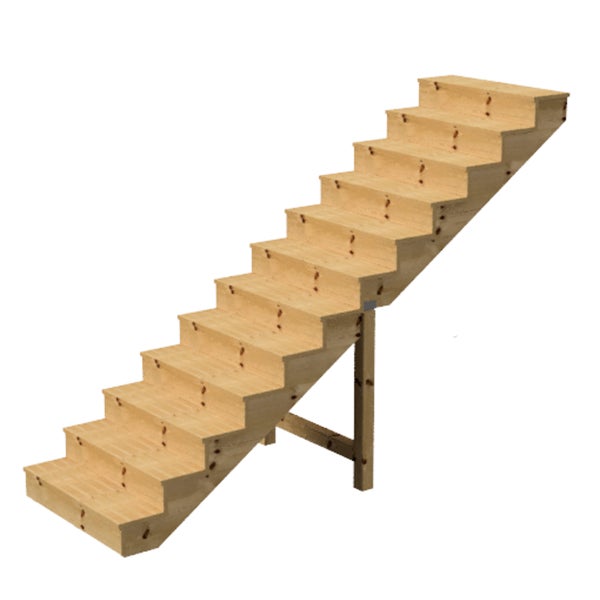 Außentreppe, Gartentreppe, Terrassentreppe  Holz Höhe 207cm 12 Stufen, Breite 140cm, MIT Setzstufen