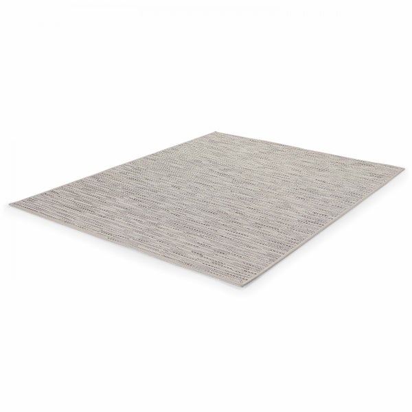 Rechteckiger, melierter Flachgewebe-Teppich.