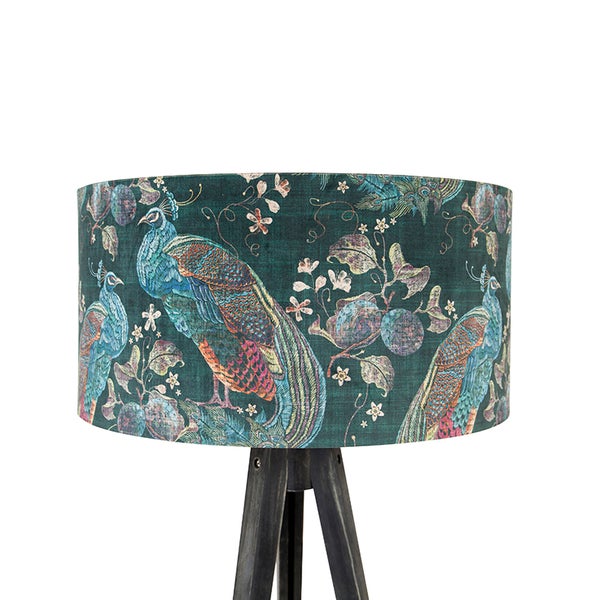 Stehlampe mit Pfauenmuster