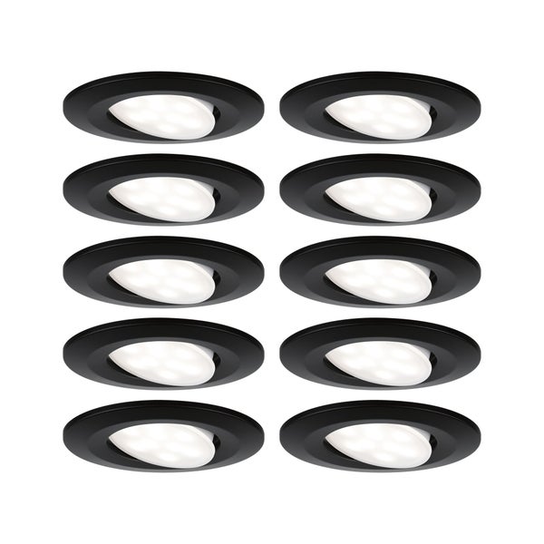 LED Einbauleuchte Calla Basisset schwenkbar IP65 rund 90mm 30° 10x6W 10x500lm 230V 4000K Schwarz matt
