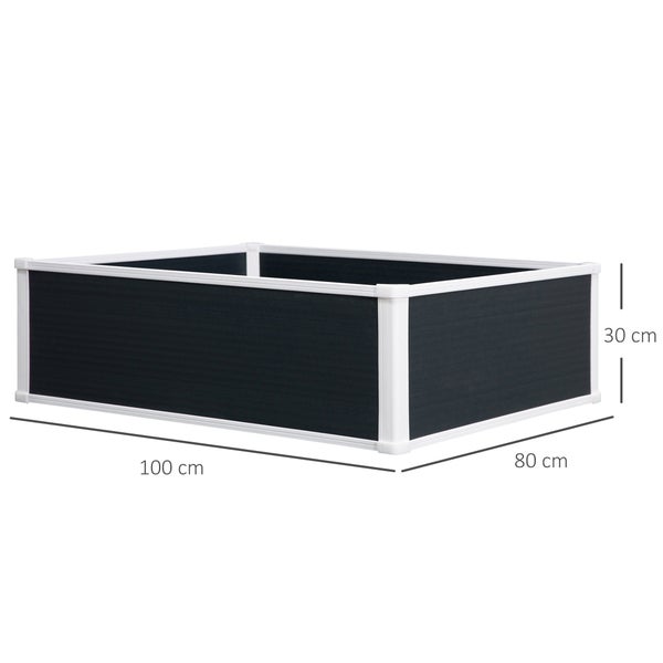 Outsunny Hochbeet, 100L x 80B x 30H cm, Kunststoff, grau