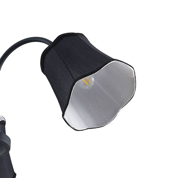 Lucande Pendelleuchte Binta (Retro, Vintage Antik) in Schwarz aus Textil (3 flammig E14) - Hängeleuchte Esstischlampe Hängelampe Wohnzimmerleuchte