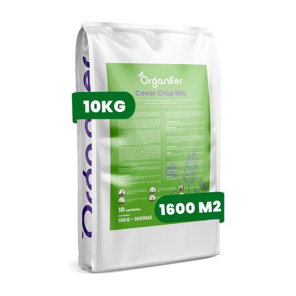 Organifer Gründüngung Mischung Cover Crop Mix, 10 Kilogramm Sack für circa 1600 Quadratmeter.