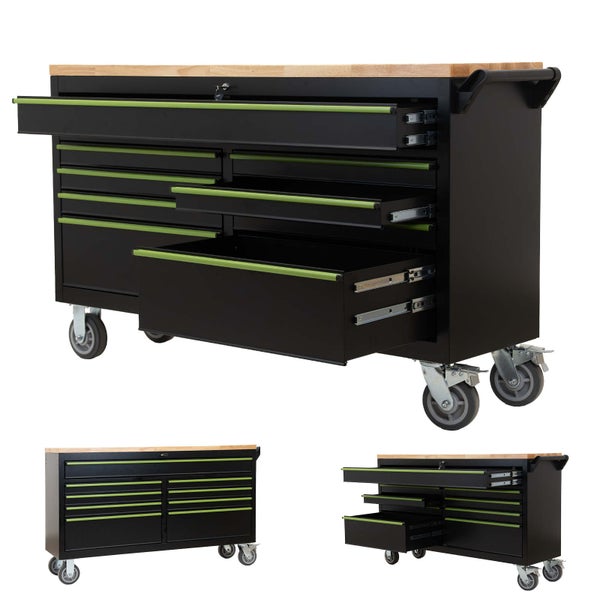 Werkbank mit Schubladen auf Rollen für Werkstatt und Garage