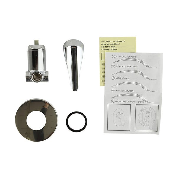 Einbauset für eine Badezimmerarmatur mit Montageanleitung