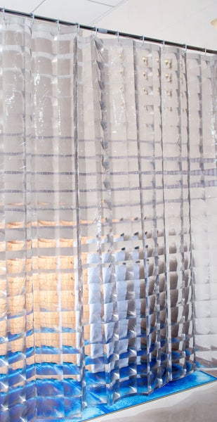 Transparenter Streifenvorhang mit Aufhängung