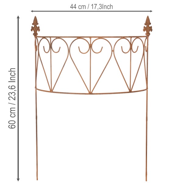 Gartenzaun aus Metall, 44 x 60 cm