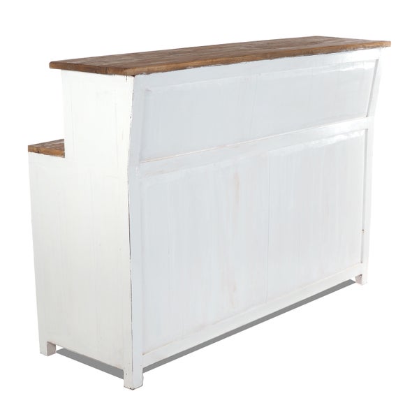 Barschrank  PUREWOOD Recyclingholz massiv, Vintage-Look 06 weiß-landhaus