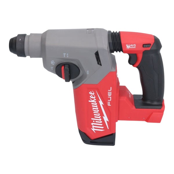 Milwaukee Akku-Bohrhammer mit Werkzeugaufnahme, Funktionswahlschalter und ergonomischem Handgriff.