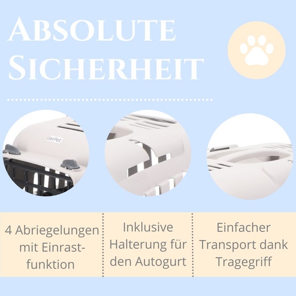 Hundebox Auto Rückbank Transportbox Katze Katzentransportbox Transportbox Kaninchen Katzenkorb Transport Hundetransportbox Grau
