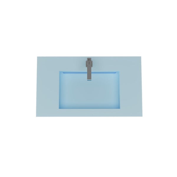 Hellblaues HPL Waschbecken in 80 cm