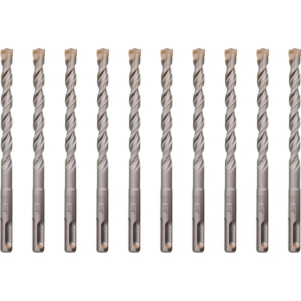 Zehn Steinbohrer mit einer Größe von 3/8 Zoll.