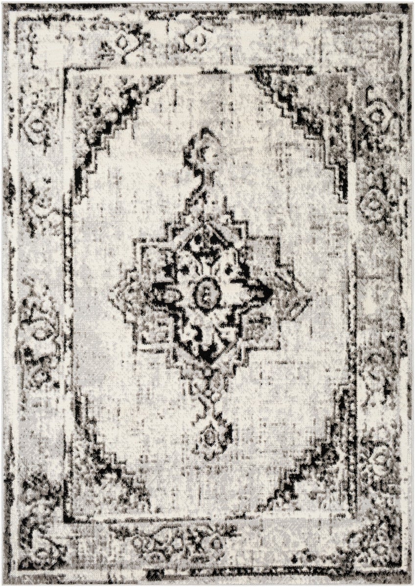 Vintage Orientalischer Teppich - Weiß/Grau/Schwarz - 152x213cm - JOANNA