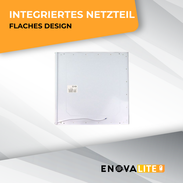 Rückseite einer flachen LED Lampe mit integriertem Netzteil