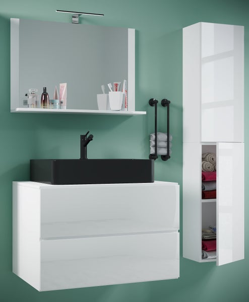 4-tlg. Waschplatz Waschtisch Lendas L Schublade