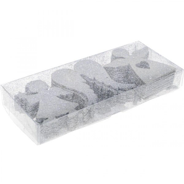 Engel Anhänger aus Holz im transparenten Behälter