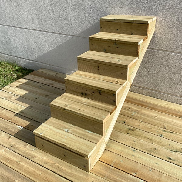 Treppe Holz H105cm 6 Stufen, Breite 60cm, MIT Setzstufen