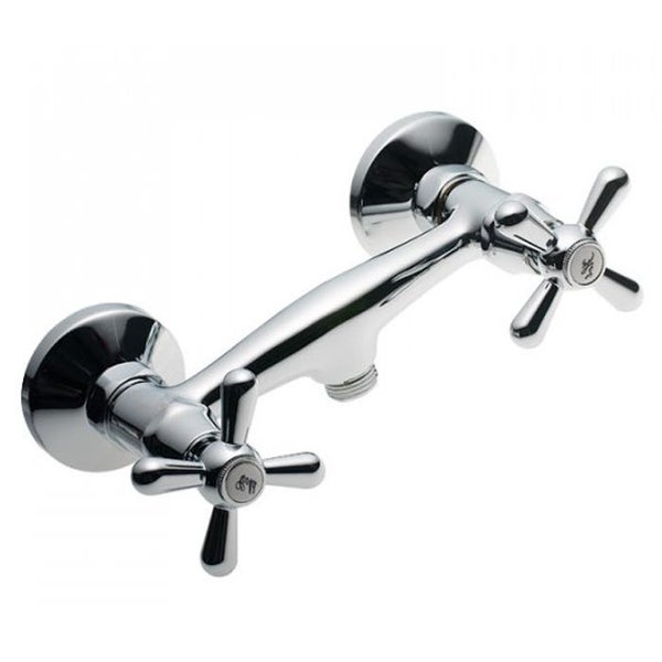 Wandarmatur mit Kreuzgriffen für Badezimmer