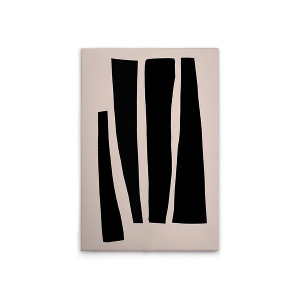 Abstraktes Wandbild mit schwarzen Streifen