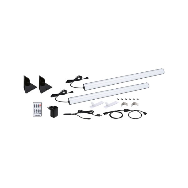 Paulmann LED Eckleuchten Set bestehend aus zwei Lichtleisten inklusive Fernbedienung und Netzteil zur Beleuchtung von Gaming Setups