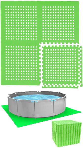 eyepower Poolunterlage für 366 cm Pool - 52 EVA Matten - 1cm Unterlegmatten Set - Outdoor Unterlage
