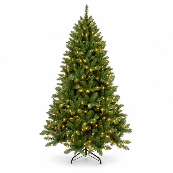 Künstlicher Weihnachtsbaum mit integrierter LED Beleuchtung auf einem Metallständer
