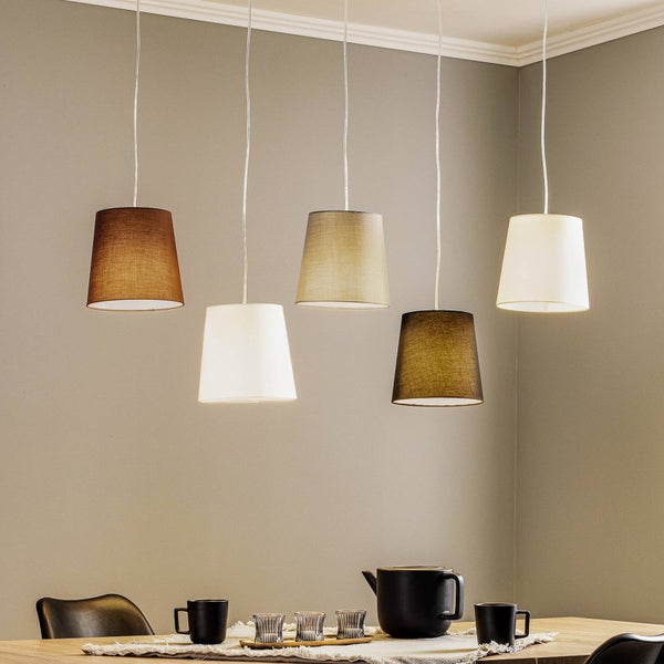 Lucande Pendelleuchte Thamila (Für Kinder, Junges Wohnen) aus Textil (5 flammig E27) - Hängeleuchte Esstischlampe Hängelampe Wohnzimmerleuchte