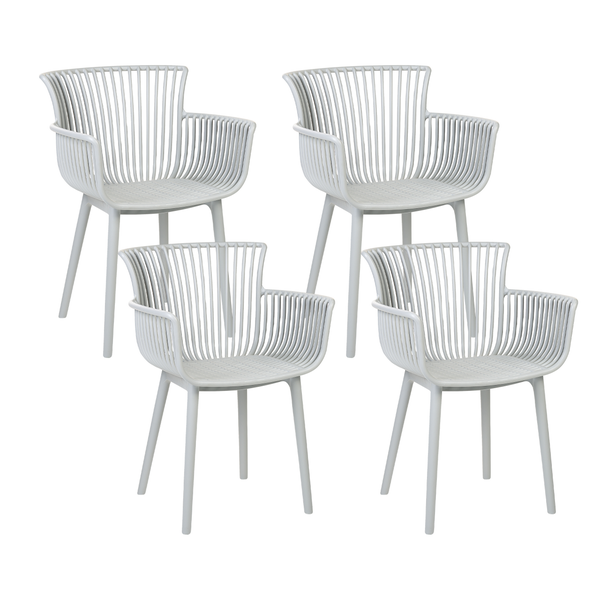 Gartenstuhl 4er Set PESARO Hellgrau