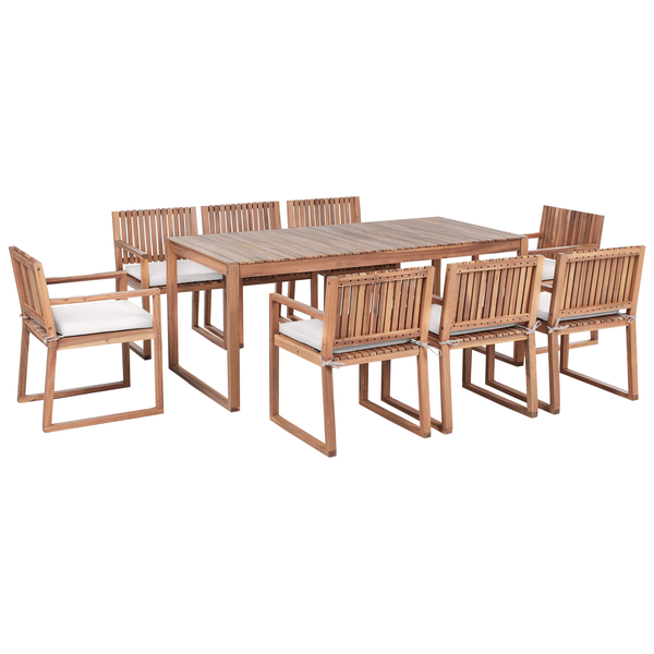 Gartenmöbel Set 8-Sitzer SASSARI PREMIUM inkl. Kissen zertifiziertes Akazienholz Taupe
