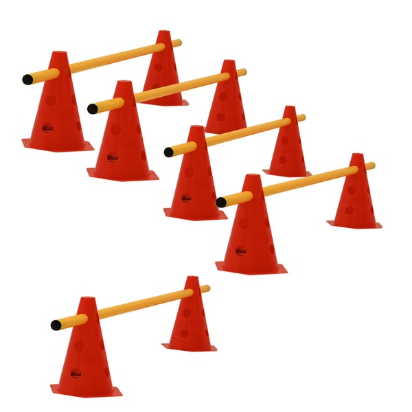 Set aus Markierungskegeln und Stangen für Hindernisparcours und Training
