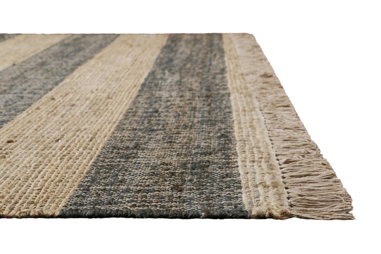 Handwebteppich Beige Grün aus Naturfaser Virgil Green Looop 130x190 cm