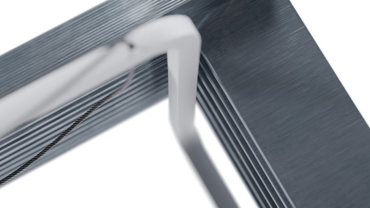 Detailansicht einer Jalousie mit Zugschnur