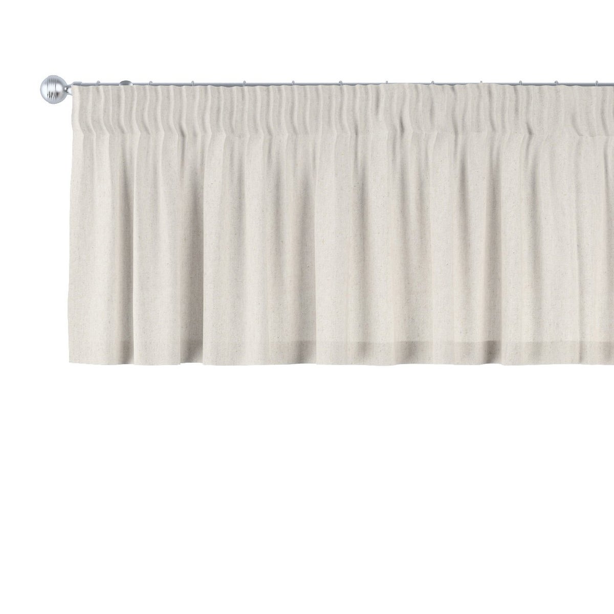 KURZGARDINE Loneta mit Kräuselband, grau und beige, 130x40 cm