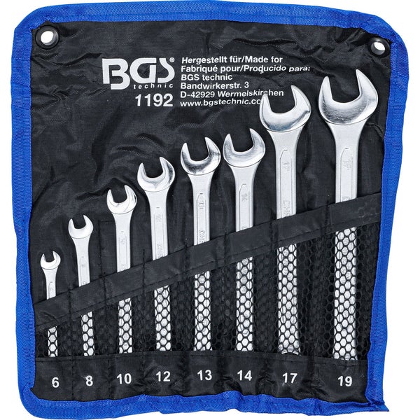 BGS Technic Maulschlüsselsatz mit acht Teilen in Aufbewahrungstasche