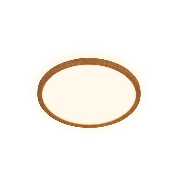 LED Deckenlampe Holz Deckenleuchte Wohnzimmer Indirektes Licht Flach Warmweiß