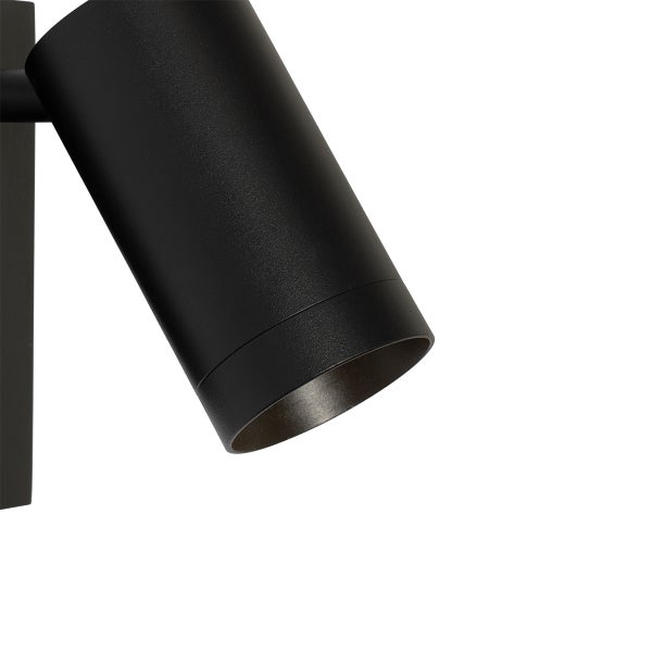 Schwarze Wandleuchte mit zylindrischem Lampenkopf