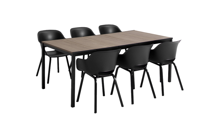 Keter Signature Porto Tisch 200 cm + 6 Noa Stühle – Stilvolles Outdoor-Dining für bis zu 8 Personen