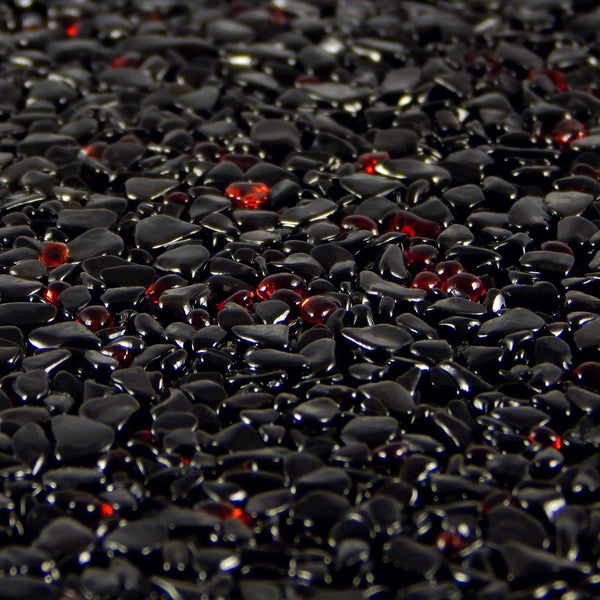 Terralith Glassteinteppich WAND Vetro Rosso / Nero (fein) für 1 qm