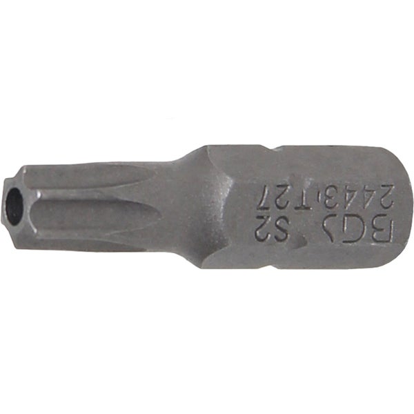 BGS Bit Länge 25 mm Antrieb Außensechskant 6,3 mm (1/4) T-Profil (für Torx) mit Bohrung T27 - 2443
