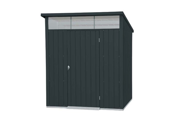 DURAMAX Metall-Gerätehaus 2x2m Gerätehaus aus Metall in Grau, Geräteschrank mit 0,5 mm Wandstärke Gartenhaus
