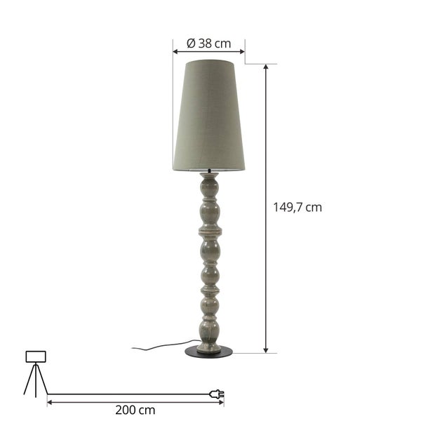 Lucande Stehlampe Lyndorin (Design, Modern) in Grün aus Keramik (1 flammig E27) - Stehleuchte Standleuchte Floor Lamp Wohnzimmerlampe Wohnzimmerleuchte