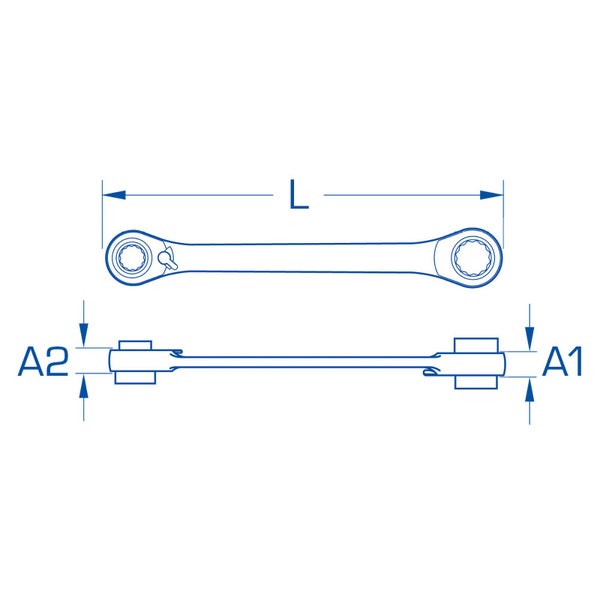 BRILLIANT TOOLS 4in1 Doppel-Ratschenringschlüssel 10 x 13 17 x 19 mm - BT013901