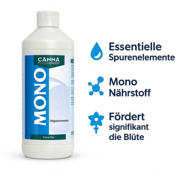 Canna Mono Spurenelemente Pflanzendünger in der Flasche zur Förderung der Blüte.