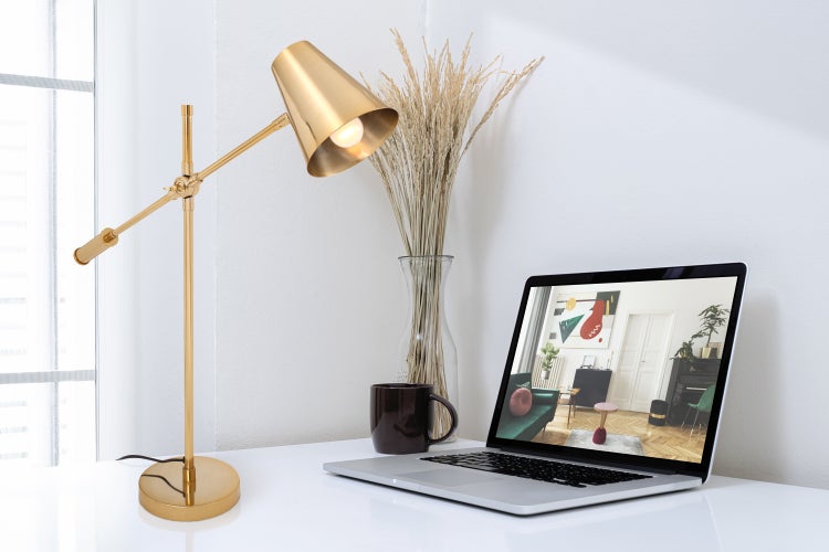 Tischlampe Minimalistisch Gold | Wohnzimmer Esszimmer Leuchte