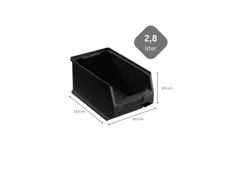 PROREGAL Leitfähige Sichtlagerbox 3.0 HxBxT 12,5 x 14,5 x 23,5 cm 2,8 Liter ESD Sichtlagerbehälter Sichtlagerkasten Sichtlagerkastensortiment Sortierbehälter