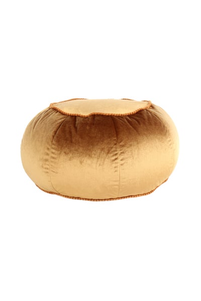 Pouf Hocker samtweich, orientalisches Design Braun Rund Ø 65 cm