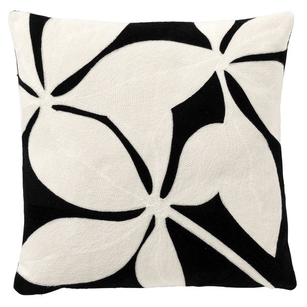 Elina Kissenbezug - Mit Blumenmuster 45x45 cm, Schwarz