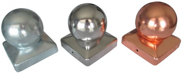 Pfostenkappen mit Kugel in verschiedenen Ausführungen