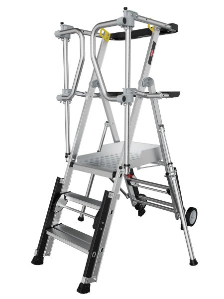 Aluminium Gerüsttreppe mit Plattform und Rädern